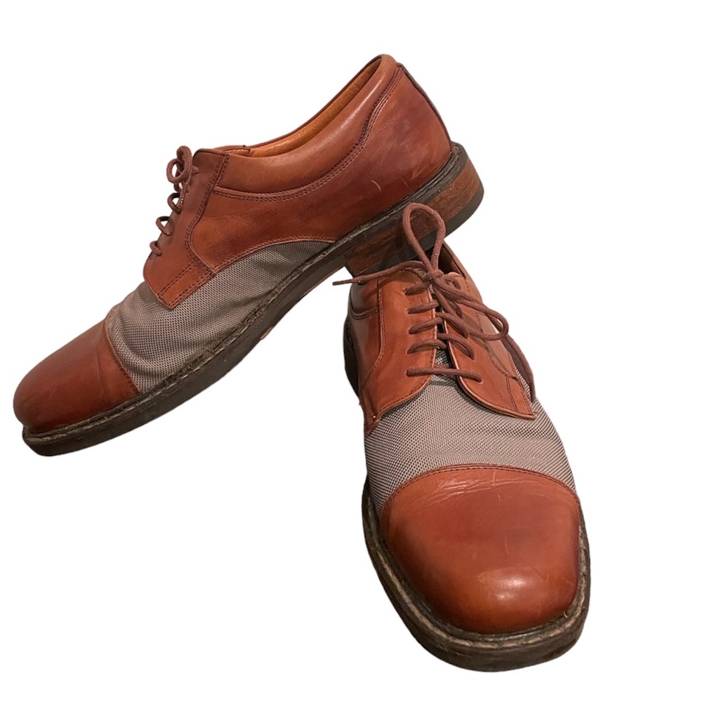 Johnston & Murphy Men’s size 9 1/2 brown leather cap toe Oxford dress shoes